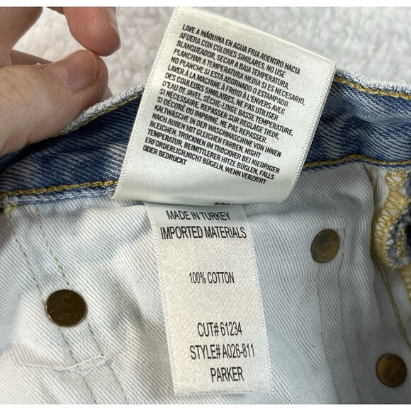 AGOLDE Shorts Womens Sz 26 Parker Cutoff Distressed Designer Denim Daisy Duke - Picture 3 of 13